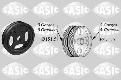 Sasic 2154027 riemenscheibe - sasic,
