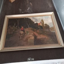 Jagdbild Bild Ölbild Reiter