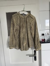 Traumhafte Emily Van Den Bergh Bluse, Größe 42 Mit Grün Goldenem Muster