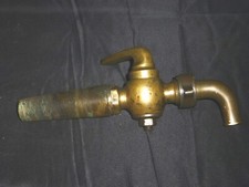 Alter großer schwerer Messing Fass Bierzapfhahn mit Auslauf Bierfass Zapfhahn