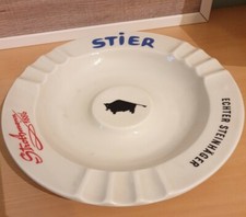 XXL Stammtisch Aschenbecher 27cm Firma Strothmann 1886 STIER Steinhäger, TOP