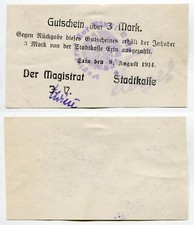 3  Mark Stadt Exin (Pommern) 9.8.1914   Erhaltung II