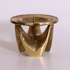 Brutalistischer Altarleuchter Kerzenhalter Kerzenständer Messing 14,5cm