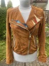 Lederjacke HTC S braun bedruckt weich ca.1800 NP ausgefallen