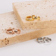 Creolen Rautenmuster Edelstahl