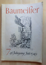 Zeitschrift Baumeister 1949 Förderung sozialer Wohnungsbau Muster Haus Rathaus