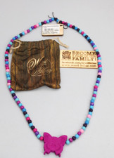 Wood fellas girls necklace butterfly magenta  Mehrfarbig  10396 , NEU