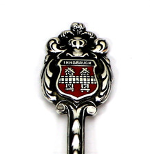 Silber Souvenirlöffel Innsbruck ☾♛ 800 Silber Espresso emailliertes Wappen 20700
