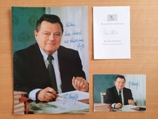 2x Autogrammkarte Franz-Josef Strauß, handsigniert, aus Sammlung