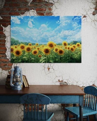 Leinwandbild sonnenblumen - leinwandbild, –