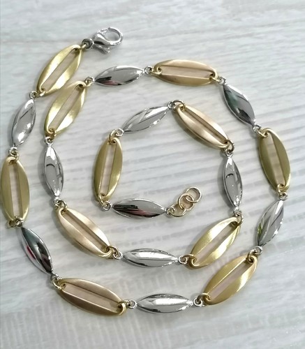 Gold kette bicolor gelb weiß - gold,