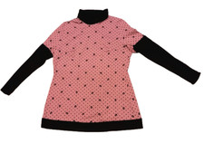 rosa Longsleeve T-Shirt Lagenlook Totenköpfe Skulls Rollkragen Gr. 46/48 Bio