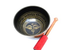 Klangschale Nepal Feng Shui Yoga Chakra Singing Bowl 520-540 g ca 12 cm verziert