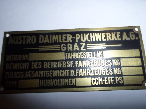 Typenschild schild austro - typenschild,