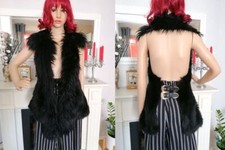 Versace for H&M Pelzimitat Weste Gr.36 S Pelzimitat Leder Gürtel Rarität TOP 