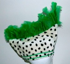 Karneval Narrenkappe Schiffchen | Dalmatiner, grüne Federn | NEU | Unikat | Größ