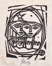 Ex Libris Otto Feil Dr. Gert Engelmann signiert signed bookplate ex-libris