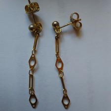 Ohrstecker vergoldet 4cm lang - ohrstecker,