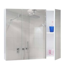 B-Ware Spiegelschrank MCW-B19b, 6 Regalböden   70x80x16cm weiß