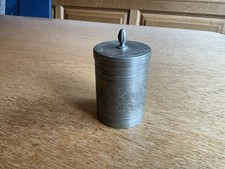 Kleine Zinndose, Punze, Hübsche Gravur, sehr guter Zustand, Alt, Vintage