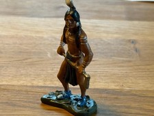 Zinnfiguren  Indianischer Krieger handgemalt, nur Vitrine  und  unbespielt