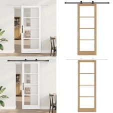 Schiebetüren Schiebetür mit Schiene Zubehör Weiß Massivholz Kiefer und Glas DE