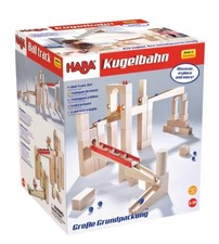 HABA Kugelbahn Holz Bausatz, 42 Teile + 4 Murmeln