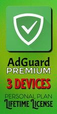 AdGuard Premium – Maximum use of 3 DEVICES – Personal Plan – LIFETIME LICENSE!