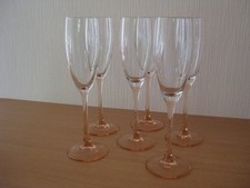 6 Sektgläser LUMINARC France rosa rosé Fuss- 22 cm   - Vintage - TOP