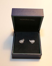 Dower & Hall Damen-Ohrstecker, Motiv: Feder, 925 Silber