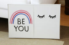 IKEA PJÄTTERYD Bilder Set Be You blau rosa weiß Regenbogen Augen 28x28 cm | NEU