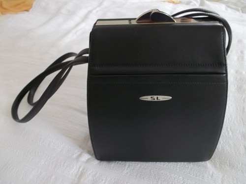 Leder handtasche schwarz - schwarz, /