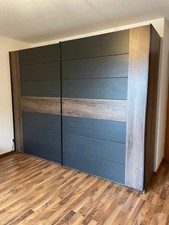 Kleiderschrank Schwebetürenschrank Groß Holzdeckor 270 breit X 210 hoch X 61 cm