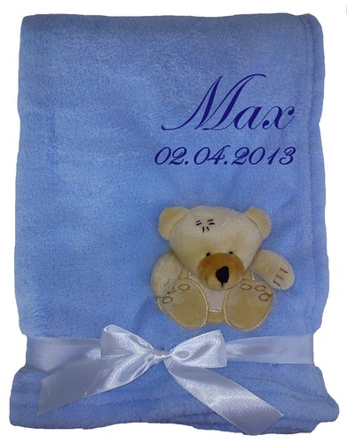 Babydecke mit namen bestickt - mit,