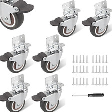 Möbelrollen mit Bremse 50mm 6 Stück Schwerlastrollen bis 120 kg 360° Drehbar