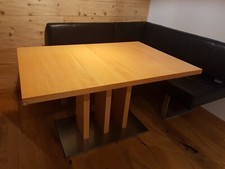 Ledereckbank Mit Tisch In Schwarz