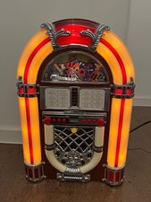 vintage MINI JUKEBOX RADIO Beleuchtung mit CD American Diner Deko USA Kult