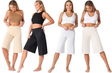 Bellivalini Damen Hosenunterrock Kurz Viskose Halbrock Hose Lockere Hosenbeine