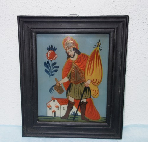 Hinterglasbild hl florian - hinterglasbild, "hl.florian"