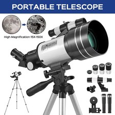 Teleskop Astronomie mit Adapter Stativ 70mm Blende 300mm Refraktor für Kinder