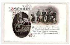 AK 1.WK • „Behalt mich lieb!“ • Liebeskarte Soldat • koloriert • ca. 1915 • WW1
