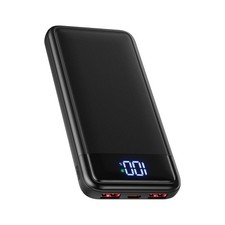 Powerbank 13800mAh 22,5W Schnellladen USB C QC4.0 PD3.0 LED Display Slim Schwarz