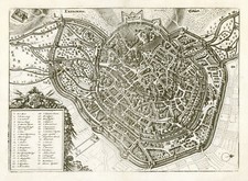 Erfurt Gesamtansicht Original Kupferstich Merian 1638