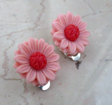 Ohrclips Blume Blüte rot rosa