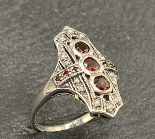 Granat ring perle - granat,