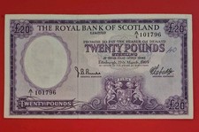 ROYAL BANK OF SCOTLAND £20 A/1 FIRST PREFIX 1969 P332