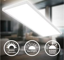 Decken Leuchte LED Panel ultraflach Backlight Effekt weiß eckig