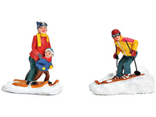 2er-Set Skifahrer auf Piste