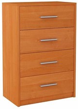 MATKAM Schubladen-Kommode Bodo 4S in moderner Optik, B60 x H75 x T35 cm, Erle