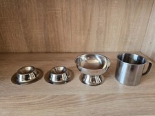 "2 Eierbecher (Fackelmann) & 2 Gefäße (Edelstahl)"